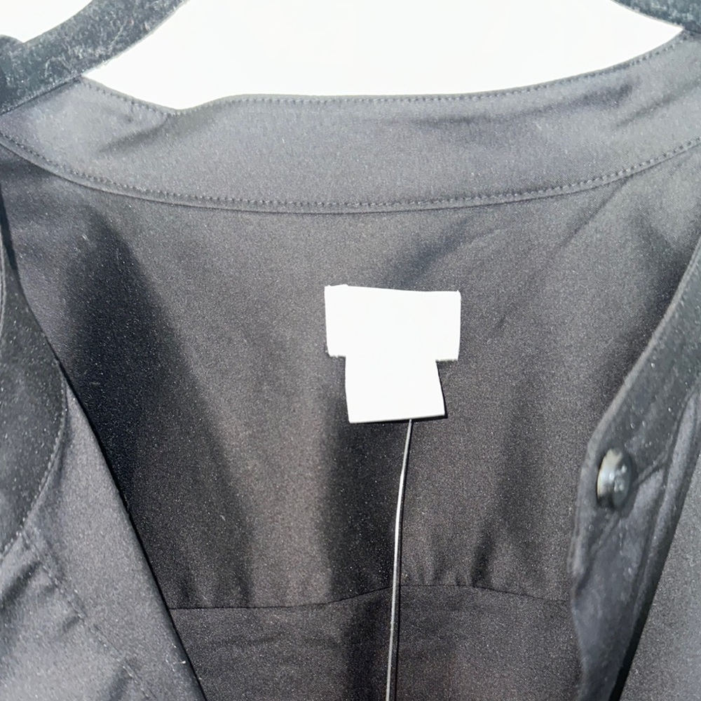 Black Button Down Shirt with Lace Sleeves - Picture 2 of 7